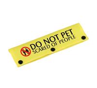 Divertida funda para correa de perro con texto en inglés "Do Not Pet Scared Of People" para correa de perro, etiqueta de alerta para regalo de cumpleaños para mascotas (manga YE de personas asustadas)