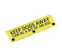 Divertida funda para correa de perro con texto en inglés "Keep Dogs Away Can Be A Bit", etiqueta de alerta, regalo de cumpleaños para mascotas (Keep Dogs Away-YE Sleeve)
