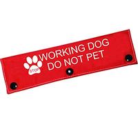 Divertida funda para correa para perro, trabajo para perro, no mascotas, correa para perro, alerta para colgar, parche de identificación, regalo de cumpleaños para mascotas (trabajo no manga para
