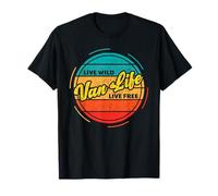 Divertida Furgoneta Camper Retro Van Life Camiseta