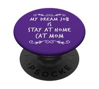 Divertida Gata, señora, mamá, Madre, sin Hijos, Que se Queda en casa, votante PopSockets PopGrip Adhesivo