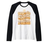 Divertida Gen X sobrevivió los Dibujos Animados del sábado sin supervisión Camiseta Manga Raglan