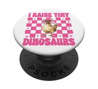 Divertida Granja de Pollos, granjera, mamá, crío pequeños Dinosaurios PopSockets PopGrip Adhesivo