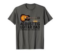 Divertida Guitarra acústica papá Strumming Hero Music Apparel Camiseta