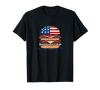 Divertida Hamburguesa patriótica con Colores de América Camiseta