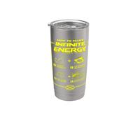 Divertida hipótesis científica del sarcasmo Infinite Energy Loop Cat Vaso térmico de acero inoxidable de doble pared
