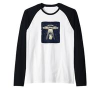 Divertida historia de ovnis y gatos para entusiastas del espacio Camiseta Manga Raglan