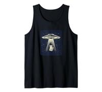 Divertida historia de ovnis y gatos para entusiastas del espacio Camiseta sin Mangas