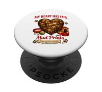 Divertida Idea de Amor para Perros con Estampado de Barro y Estampado de My Heart Has Fur PopSockets PopGrip Adhesivo