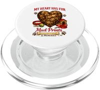 Divertida Idea de Amor para Perros con Estampado de Barro y Estampado de My Heart Has Fur PopSockets PopGrip para MagSafe