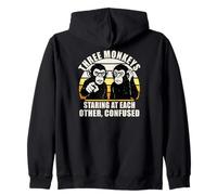 Divertida Idea de Regalo para compañeros de Trabajo, Dibujos Animados de 3 Monos Sudadera con Capucha