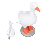 Divertida Lámpara de Mesa de Ganso, Lámpara LED de Huevo de Pato con Control de Botón Decorativo Alimentada por USB de Resina Creativa Resistente para Dormitorio