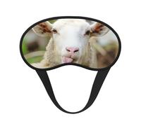 Divertida lengua de oveja traviesa, lindo estampado animal, cubierta de ojos ajustable para dormir, cómoda, sin presión y transpirable