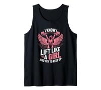 Divertida levantadora de Pesas Diciendo Que sé Que levanto como una niña Camiseta sin Mangas