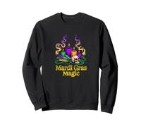 Divertida Magia de Mardi Gras con Cuentas de Calavera y Velas Sudadera