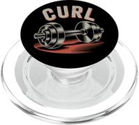 Divertida mancuerna retro gráfica Love To Curl Funny Gym PopSockets PopGrip para MagSafe