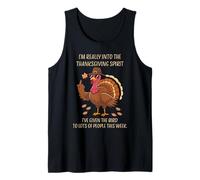 Divertida Mano de Pavo, me Gusta Mucho el espíritu del Día de Acción de Gracias Camiseta sin Mangas