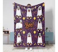Divertida manta de Halloween con diseño de perro de montaña bernesa de 50 x 60 pulgadas, cobija divertida y aterradora para sofá, sala de estar, playa, viajes, decoración espeluznante del sofá del