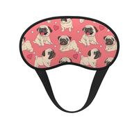 Divertida máscara de dormir con estampado de carlino y cachorro para dormir de lado, bonita máscara opaca para el hogar o viajes
