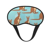 Divertida máscara de dormir con estampado de zoológico de canguro para personas que duermen de lado, bonita máscara opaca para el hogar o viajes