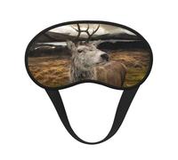 Divertida máscara de ojos con estampado de ciervo con borde negro, con buen efecto de sombreado, es una opción ideal para viajes, meditación, etc