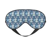 Divertida máscara de ojos con estampado de conejo de Pascua, funda reversible para viajes, correa ajustable, opaca para dormir