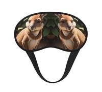 Divertida máscara de ojos con estampado de zoológico de canguro para dormir en avión, máscara de dormir de poliéster para el hogar y viajes