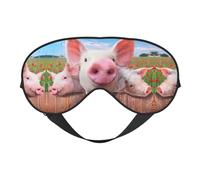 Divertida máscara de ojos opaca suave con estampado de cerdo, máscara de ojos de viaje, fundas de ojos para dormir de lado, máscara de ojos para dormir para hombres y mujeres
