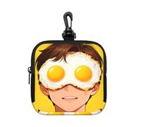 Divertida máscara de ojos pequeña impermeable con cremallera, bolsa de almacenamiento de neopreno para auriculares, funda con clip para llavero