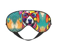 Divertida máscara de ojos suave con estampado de perro, sueño cómodo, bloquea la luz, cobertura completa de los ojos, ideal para viajes, meditación