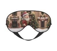 Divertida máscara de ojos ultrasuave con estampado navideño que bloquea la luz, para una comodidad óptima y un sueño reparador