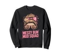Divertida máscara Messy Bun MUD Squad Run Mudder Trail Running Sudadera