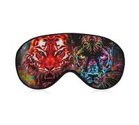 Divertida máscara para dormir para mujeres y hombres, tigre, pantera, leopardo, estampado animal, galaxia, colorida, suave, con los ojos vendados, antifaz para dormir, correa elástica ajustable, opa