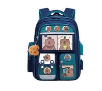 Divertida mochila de dibujos animados de Capybara para estudiantes, tela Oxford, práctica mochila escolar, mochila informal, mochila de estudiantes, gran capacidad, bolsa de libros, 02Style, T