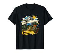 Divertida Mochila de Senderismo The Mountains Are Calling Pines Trees Camiseta