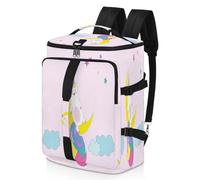 Divertida mochila deportiva de unicornio arcoíris para hombres y mujeres, bonita bolsa de fin de semana de unicornio con compartimento para zapatos, bolsa de noche de 47.5 L para deportes, gimnasio,