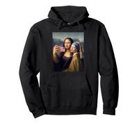 Divertida Mona Lisa Selfie Mujeres Arte Chicas Poder Sudadera con Capucha