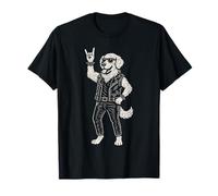 Divertida música Rock para Perros, Heavy Metal, Estilo Retro, Golden Retrieve Camiseta