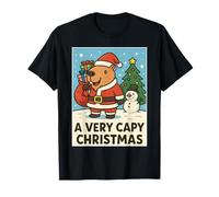 Divertida Navidad de carpinchos: un Papá Noel navideño muy capibara Camiseta