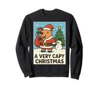 Divertida Navidad de carpinchos: un Papá Noel navideño muy capibara Sudadera