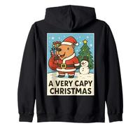 Divertida Navidad de carpinchos: un Papá Noel navideño muy capibara Sudadera con Capucha