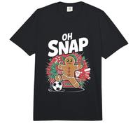 Divertida Navidad de Pan de Jengibre de fútbol en Snap Comfort Colors Adult Heavyweight T-Shirt