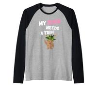 Divertida Novedad Ofensiva grosera My Bush Needs A Trim Peinado Camiseta Manga Raglan