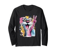 Divertida Nutria Paz Graffiti Pop Personaje Arte gráfico Cara Manga Larga