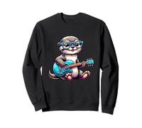 Divertida Nutria Toca E-Guitarra Azul Sudadera