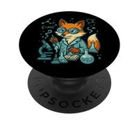 Divertida Obra de Arte de Science Fox Chemist Lab Nerd PopSockets PopGrip Adhesivo