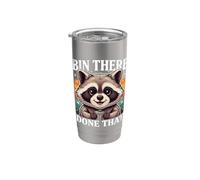 Divertida papelera de mapaches, ahí está esa basura, panda Vaso térmico de acero inoxidable de doble pared
