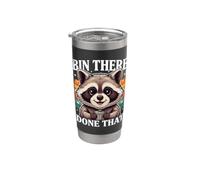 Divertida papelera de mapaches, ahí está esa basura, panda Vaso térmico de acero inoxidable de doble pared