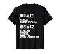 Divertida para Marido | Regalo de Humor Mi Mujer Siempre Camiseta gráfica económica, Hombre, Negro, L