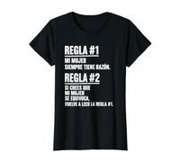 Divertida para Marido | Regalo de Humor Mi Mujer Siempre Camiseta gráfica económica, Mujer, Negro, S